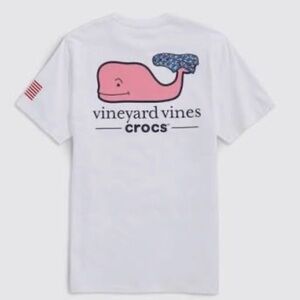 Vineyard Vines White Tee with Pink Whale